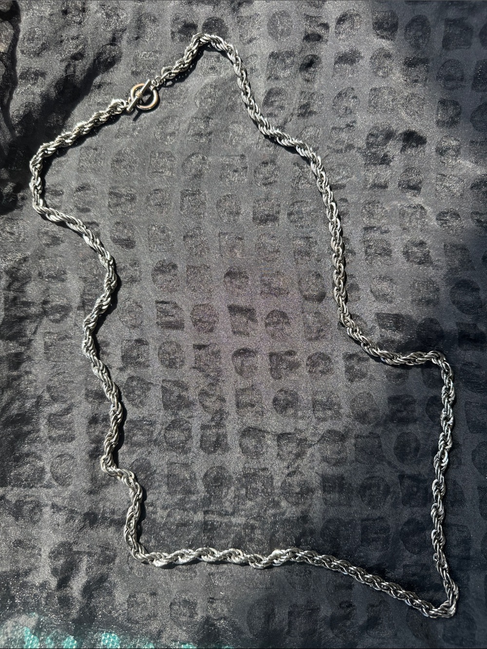 Sterling Silver Twisted Rope Chain Necklace - Silver
